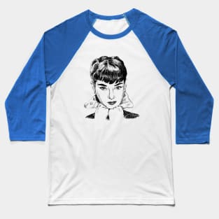 Audrey Hepburn Print Baseball T-Shirt